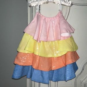 Nwt Lola and the boys colorful layer sequin dress
